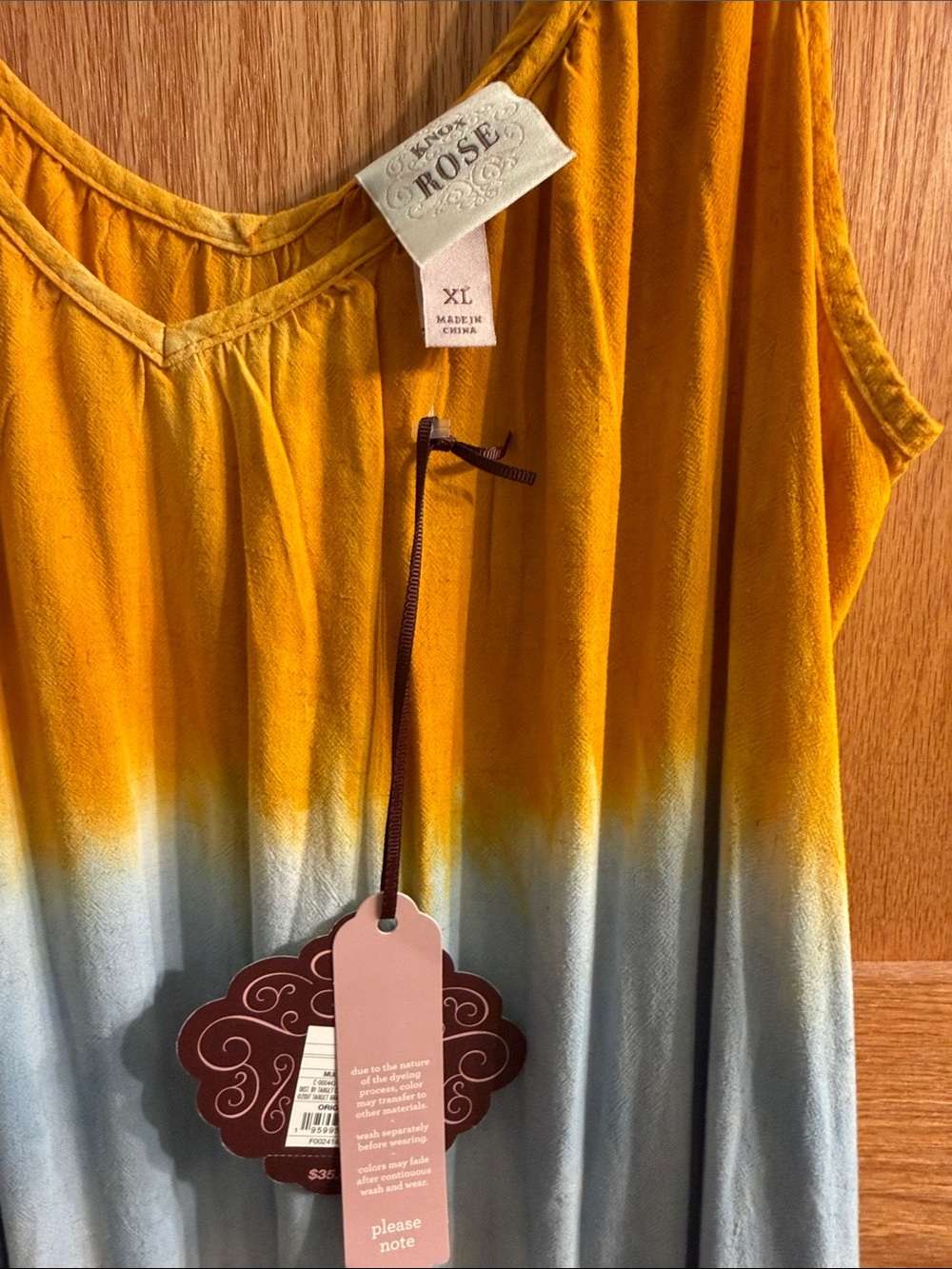 Orange and Light Blue Tie-Dye Maxi Dress with Tag - Picture 2 of 4
